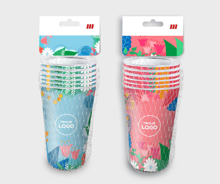 Eko kubki pakowane w siatki